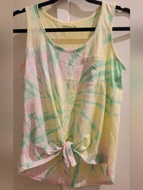 Rebellious One Pastel Tie-Dye Tank Top - Yellow, Pink & Green XS